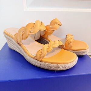 NEW Stuart Weitzman Twist Espadrille Wedge Sandal in Mango